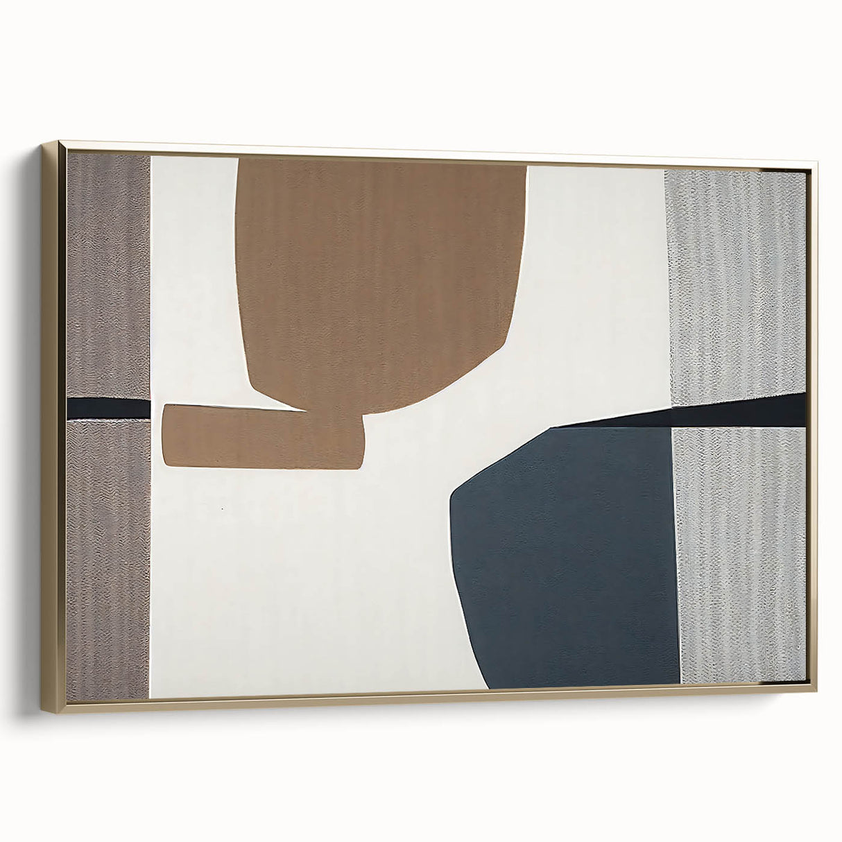 Minimalist Textured Art Pieces – Geometric Brown and Gray Forms