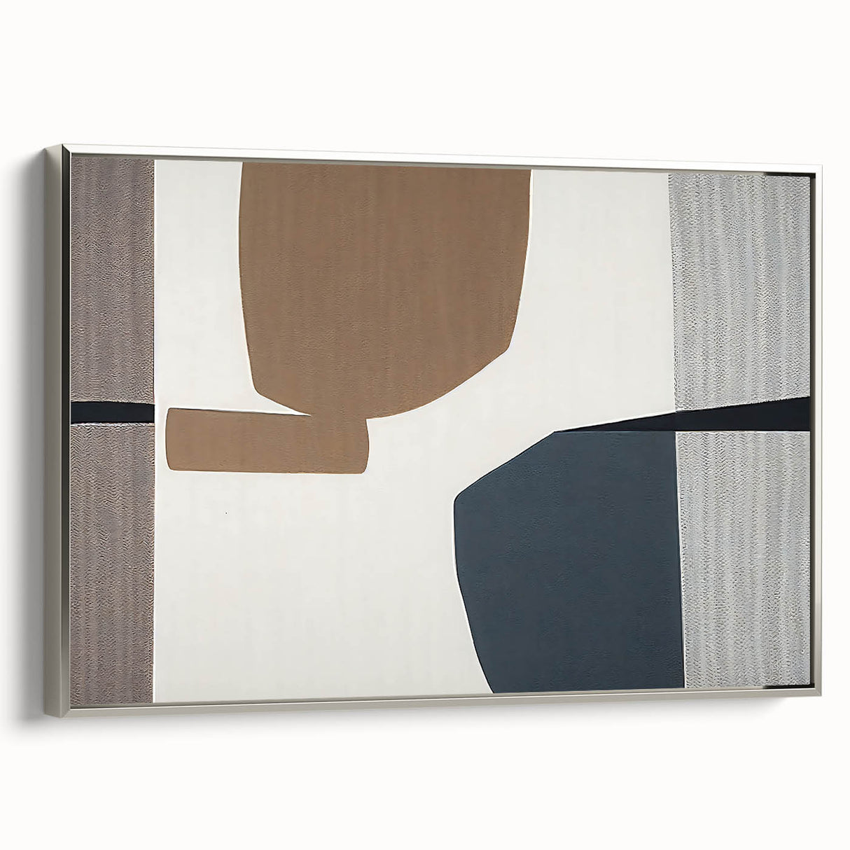 Minimalist Textured Art Pieces – Geometric Brown and Gray Forms