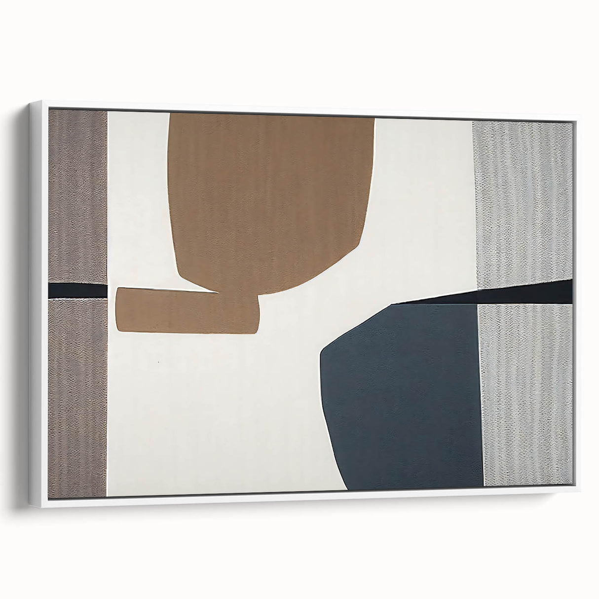 Minimalist Textured Art Pieces – Geometric Brown and Gray Forms