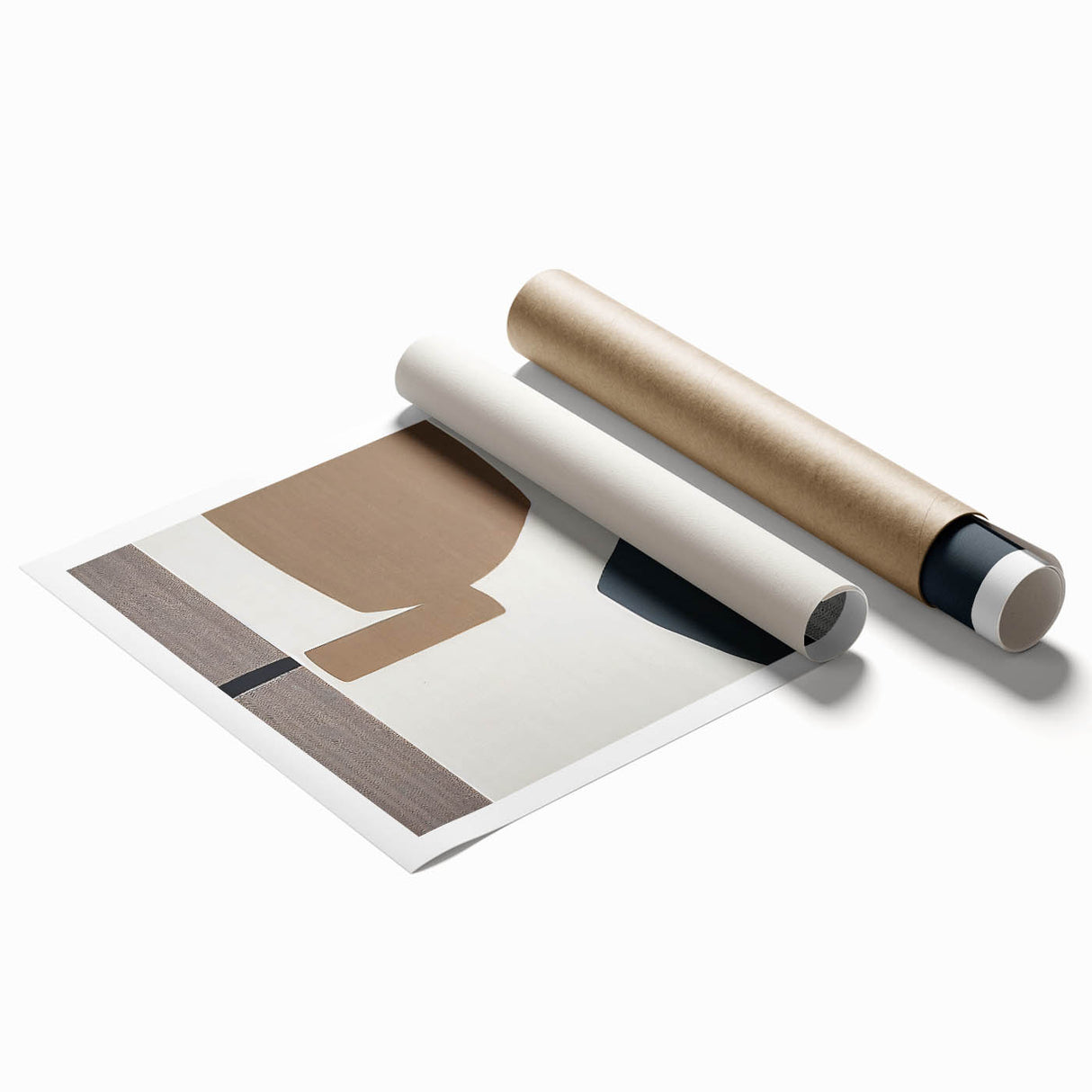 Minimalist Textured Art Pieces – Geometric Brown and Gray Forms