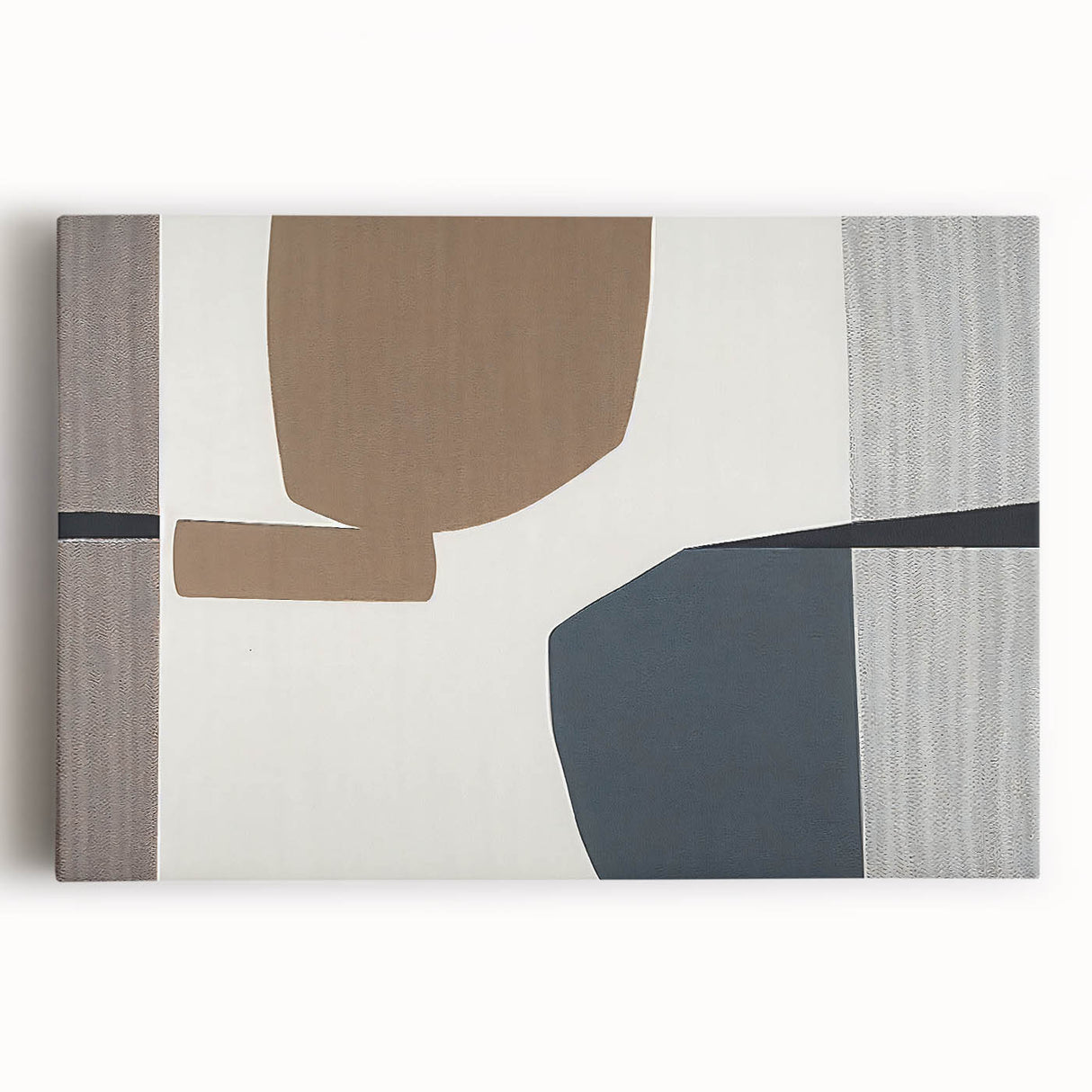 Minimalist Textured Art Pieces – Geometric Brown and Gray Forms