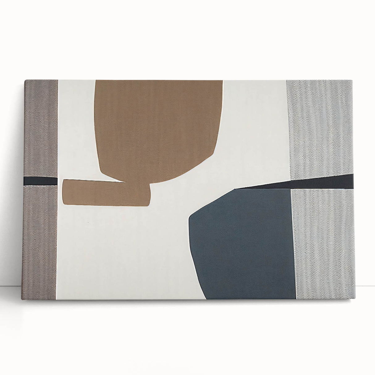 Minimalist Textured Art Pieces – Geometric Brown and Gray Forms