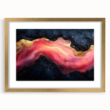 Fiery Passion Fluid Acrylic Art – Red, Black & Gold Wall Decor
