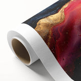 Fiery Passion Fluid Acrylic Art – Red, Black & Gold Wall Decor