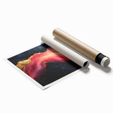 Fiery Passion Fluid Acrylic Art – Red, Black & Gold Wall Decor