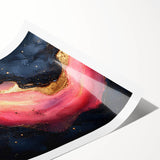 Fiery Passion Fluid Acrylic Art – Red, Black & Gold Wall Decor