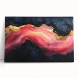 Fiery Passion Fluid Acrylic Art – Red, Black & Gold Wall Decor