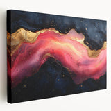 Fiery Passion Fluid Acrylic Art – Red, Black & Gold Wall Decor