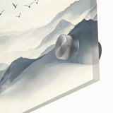 Minimalist Black and White Mountain Wall Art - Tranquil Canvas