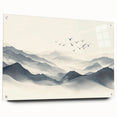 Minimalist Black and White Mountain Wall Art - Tranquil Canvas