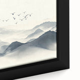 Minimalist Black and White Mountain Wall Art - Tranquil Canvas
