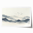 Minimalist Black and White Mountain Wall Art - Tranquil Canvas