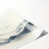 Minimalist Black and White Mountain Wall Art - Tranquil Canvas