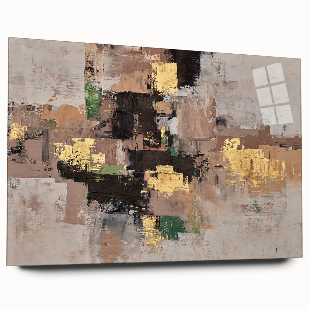 Earthen Gold Layers – High-Contrast Abstract Paintings for Interiors