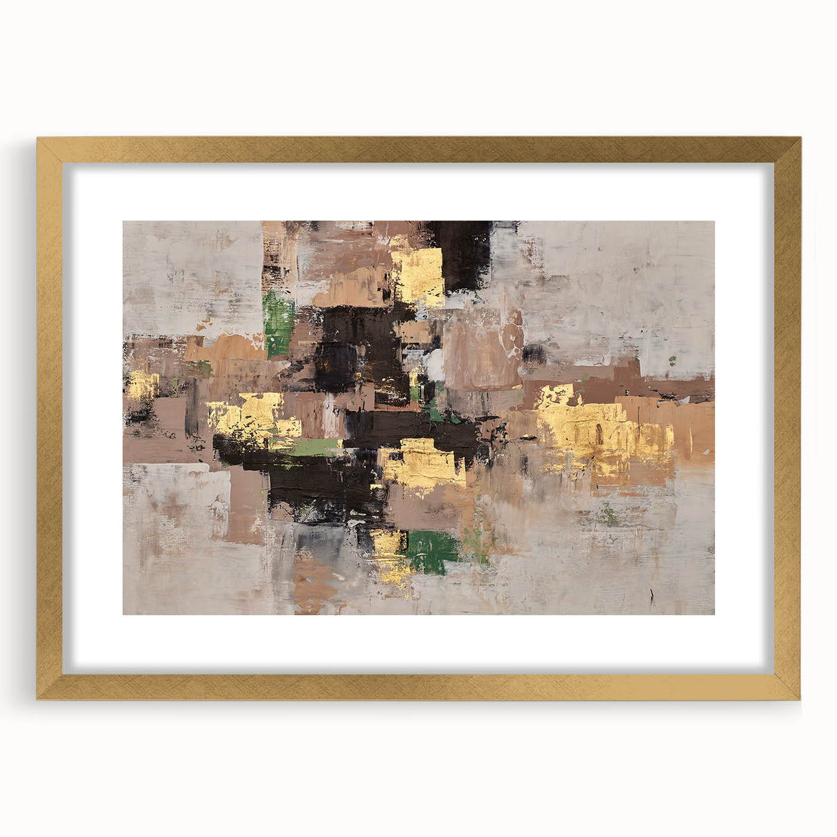 Earthen Gold Layers – High-Contrast Abstract Paintings for Interiors