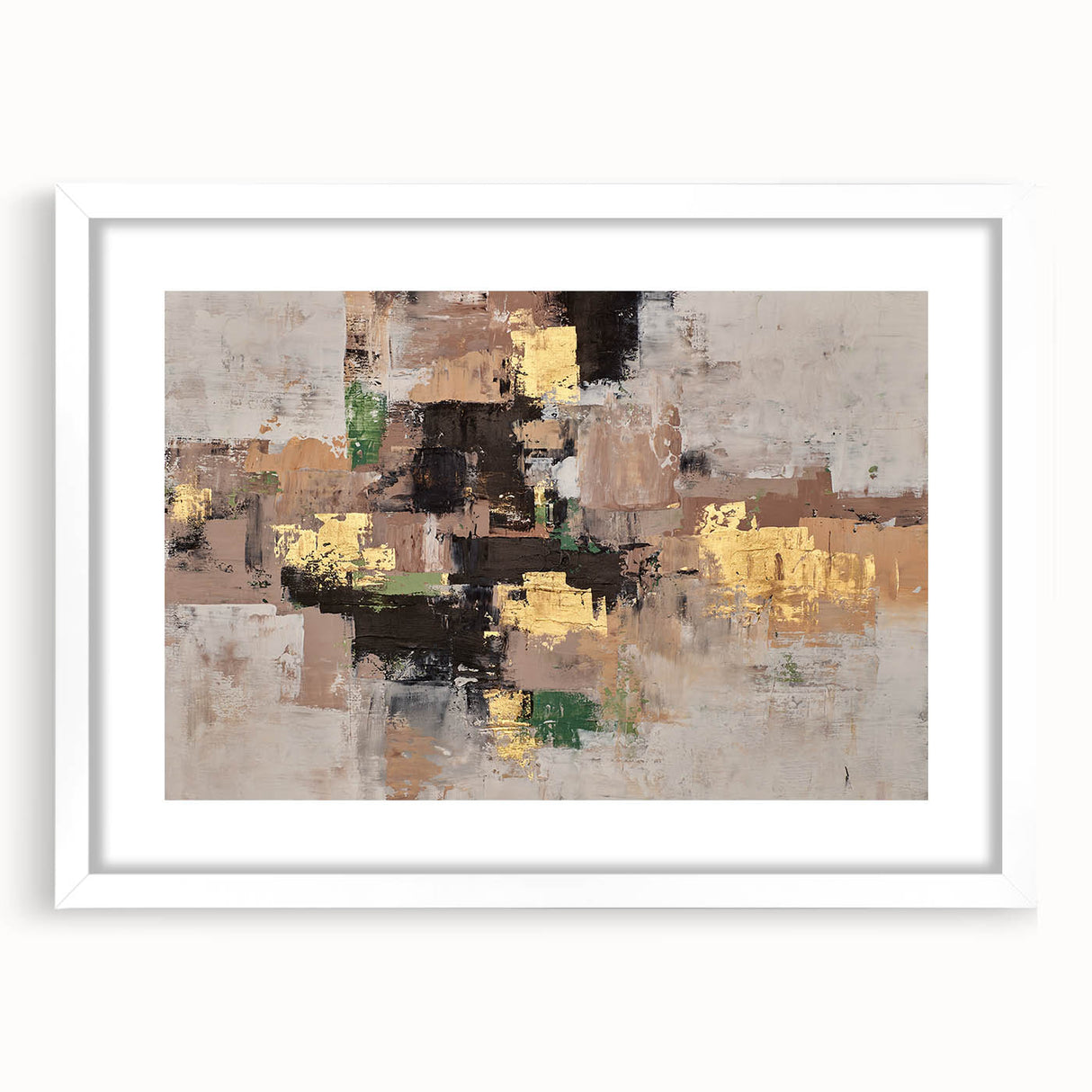 Earthen Gold Layers – High-Contrast Abstract Paintings for Interiors
