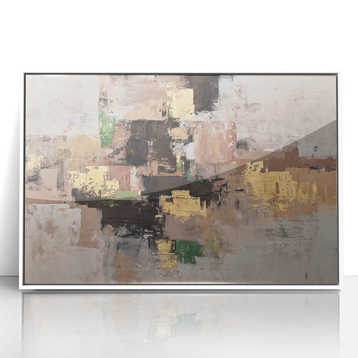 Earthen Gold Layers – High-Contrast Abstract Paintings for Interiors