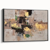 Earthen Gold Layers – High-Contrast Abstract Paintings for Interiors