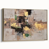 Earthen Gold Layers – High-Contrast Abstract Paintings for Interiors