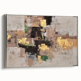 Earthen Gold Layers – High-Contrast Abstract Paintings for Interiors