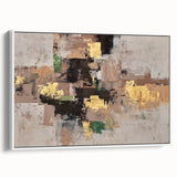 Earthen Gold Layers – High-Contrast Abstract Paintings for Interiors