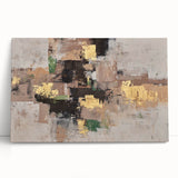 Earthen Gold Layers – High-Contrast Abstract Paintings for Interiors