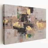 Earthen Gold Layers – High-Contrast Abstract Paintings for Interiors