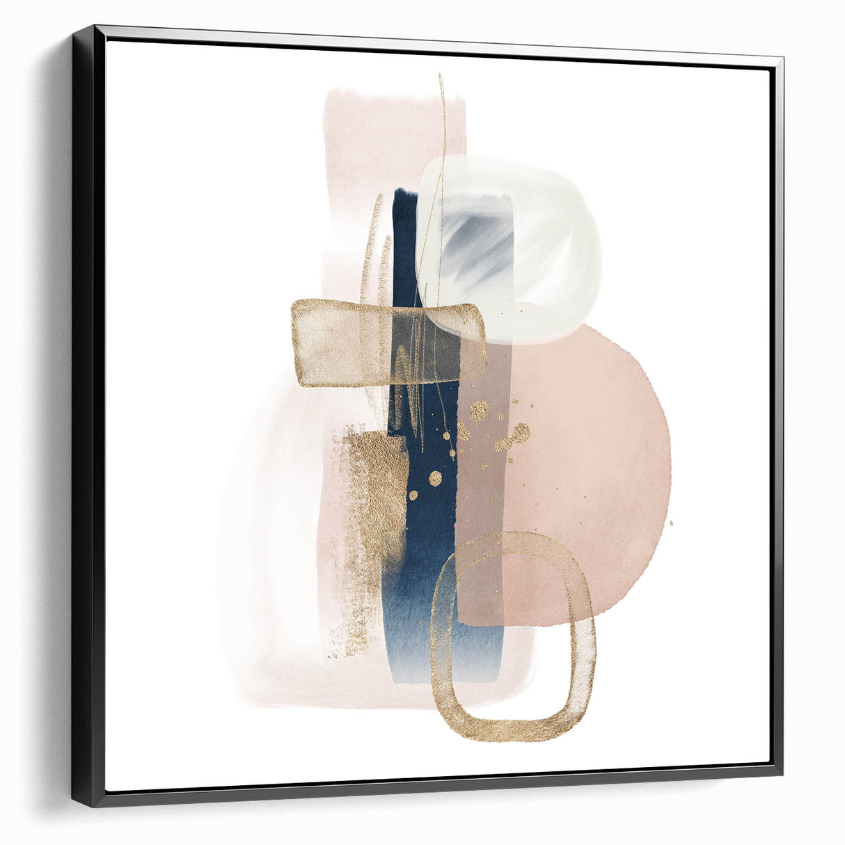 Modern geometric wall decor – navy and blush minimalist canvas art