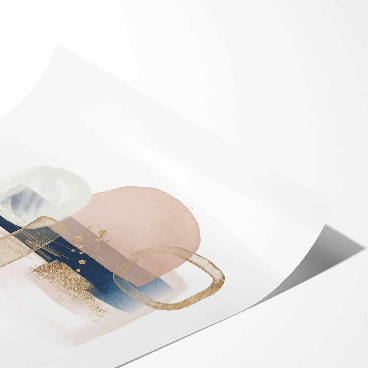 Modern geometric wall decor – navy and blush minimalist canvas art