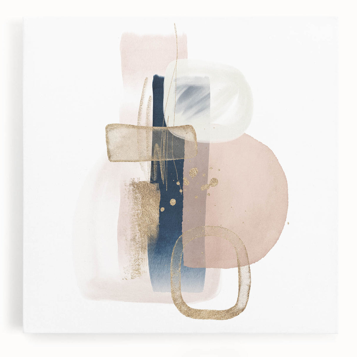 Modern geometric wall decor – navy and blush minimalist canvas art