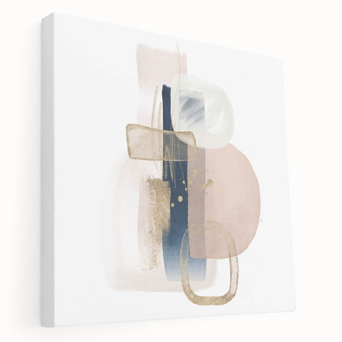 Modern geometric wall decor – navy and blush minimalist canvas art
