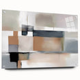 Modern Art Prints - Beige and Gray Geometric Abstract Canvas