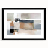 Modern Art Prints - Beige and Gray Geometric Abstract Canvas