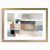 Modern Art Prints - Beige and Gray Geometric Abstract Canvas