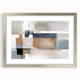 Modern Art Prints - Beige and Gray Geometric Abstract Canvas
