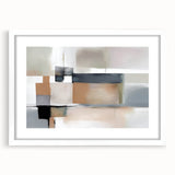 Modern Art Prints - Beige and Gray Geometric Abstract Canvas