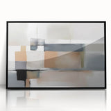 Modern Art Prints - Beige and Gray Geometric Abstract Canvas