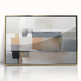 Modern Art Prints - Beige and Gray Geometric Abstract Canvas