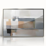 Modern Art Prints - Beige and Gray Geometric Abstract Canvas