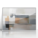 Modern Art Prints - Beige and Gray Geometric Abstract Canvas