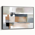 Modern Art Prints - Beige and Gray Geometric Abstract Canvas