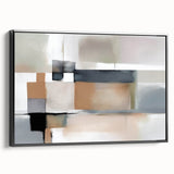 Modern Art Prints - Beige and Gray Geometric Abstract Canvas