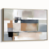 Modern Art Prints - Beige and Gray Geometric Abstract Canvas