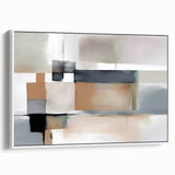 Modern Art Prints - Beige and Gray Geometric Abstract Canvas