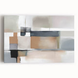 Modern Art Prints - Beige and Gray Geometric Abstract Canvas
