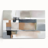 Modern Art Prints - Beige and Gray Geometric Abstract Canvas
