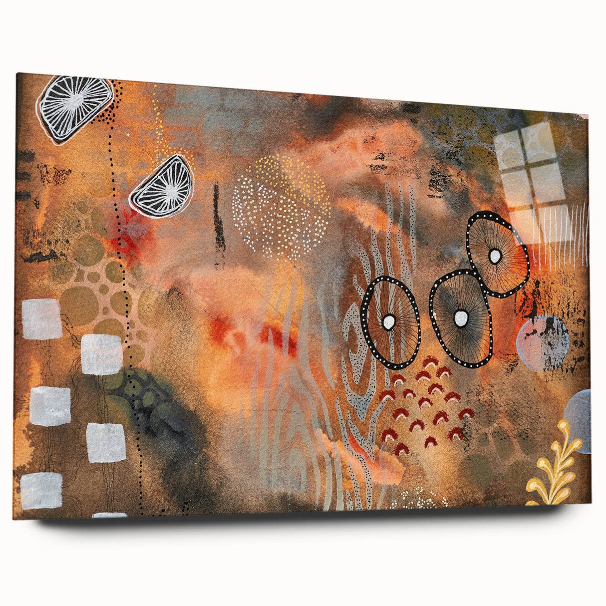 Moody Modern Wall Art – Earthy Abstract Canvas in Brown & Orange