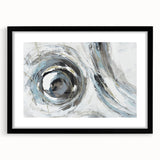 Serene Landscape Wall Art – Abstract Swirl in Blue & Gray