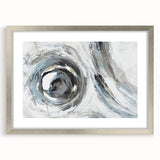 Serene Landscape Wall Art – Abstract Swirl in Blue & Gray