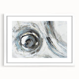 Serene Landscape Wall Art – Abstract Swirl in Blue & Gray